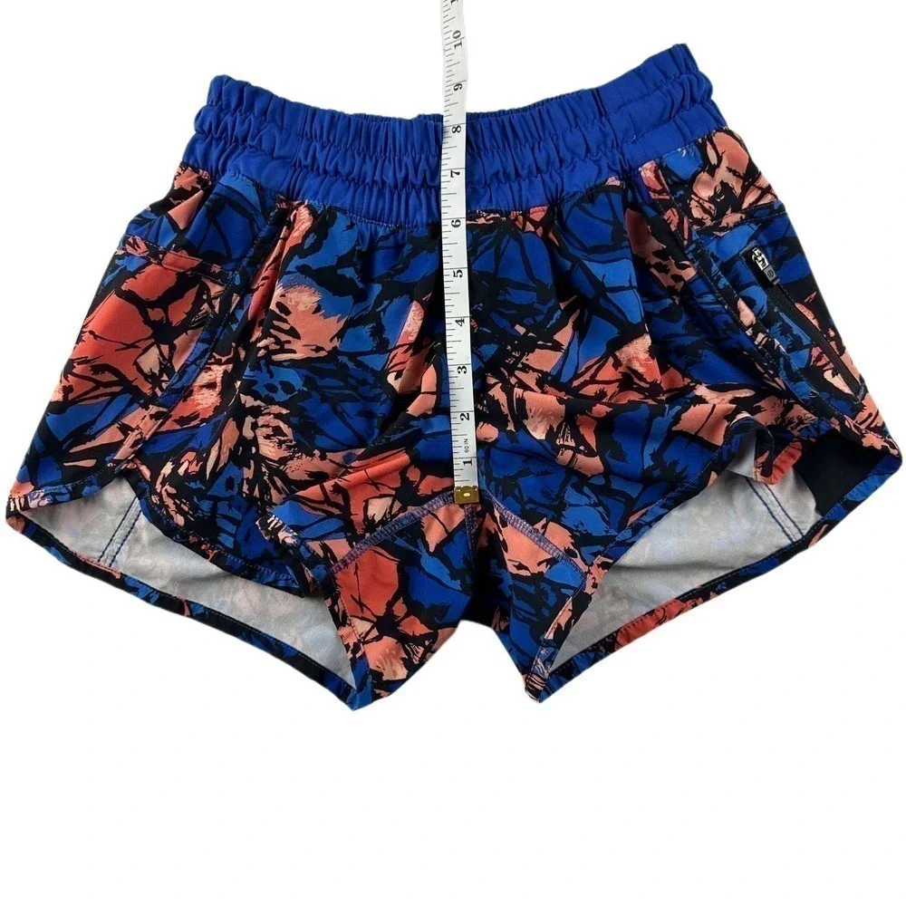 Lululemon Tracker Short IV Sz 4 Paint Storm Harbor Blue Multi Women's Activewear